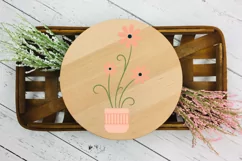 Potted Flower SVG Design. This Flowerpot PNG Illustration is Compatible with Cricut and Silhouette Cutting Machines