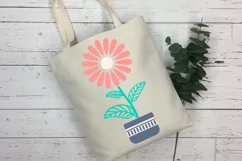 Potted Flower SVG Design. This Flowerpot PNG Illustration is Compatible with Cricut and Silhouette Cutting Machines