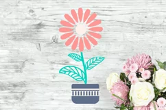Potted Flower SVG Design. This Flowerpot PNG Illustration is Compatible with Cricut and Silhouette Cutting Machines