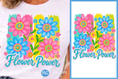 Summer Vibes PNG, Flower Power Floral Sublimation Design Product Image 1