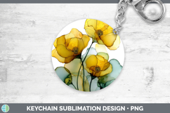 GorgeousFlowers 01 Alcohol Ink Keychain design.