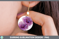 GorgeousFlowers 01 Alcohol Ink Round Earrings design.