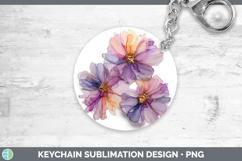 GorgeousFlowers 01 Alcohol Ink Keychain design.