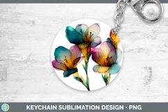 GorgeousFlowers 01 Alcohol Ink Keychain design.