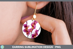 GorgeousFlowers 01 Alcohol Ink Round Earrings design.