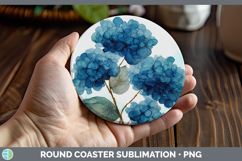 GorgeousFlowers 01 Alcohol Ink Round Coaster design.
