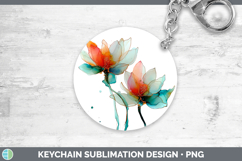 GorgeousFlowers 01 Alcohol Ink Keychain design.