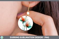 GorgeousFlowers 01 Alcohol Ink Round Earrings design.