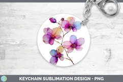 GorgeousFlowers 01 Alcohol Ink Keychain design.