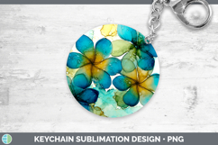 GorgeousFlowers 01 Alcohol Ink Keychain design.
