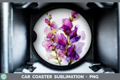 GorgeousFlowers 01 Alcohol Ink Car Coaster design.