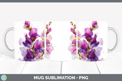 GorgeousFlowers 01 Alcohol Ink Mug Wrap design.