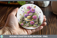 GorgeousFlowers 01 Bandana Summer Round Coaster design.