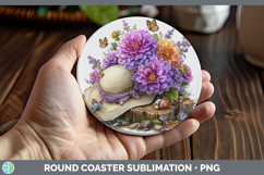 GorgeousFlowers 01 Bandana Summer Round Coaster design.