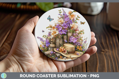 GorgeousFlowers 01 Bandana Summer Round Coaster design.