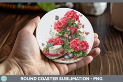 GorgeousFlowers 01 Bandana Summer Round Coaster design.