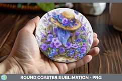 GorgeousFlowers 01 Bandana Summer Round Coaster design.