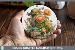 GorgeousFlowers 01 Bandana Summer Round Coaster design.