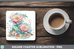 GorgeousFlowers 01 Beach Square Coaster design.