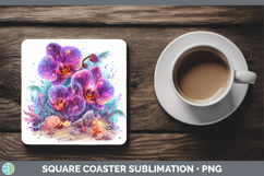 GorgeousFlowers 01 Beach Square Coaster design.