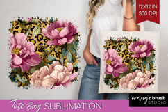Floral Tote Bag - Sping Flowers Tote Bag PNG Sublimation Product Image 1