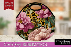 Floral Lunch Bag - Sping Flowers Lunch Bug PNG Sublimation Product Image 1