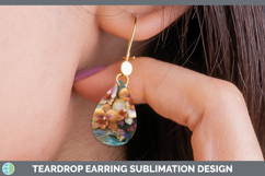 GorgeousFlowers 01 Embroider Teardrop Earrings design.