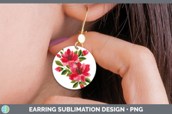 GorgeousFlowers 01 Embroidery Round Earrings design.