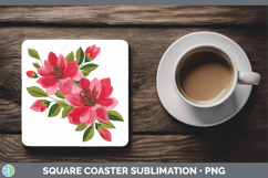 GorgeousFlowers 01 Embroidery Square Coaster design.