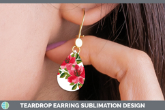 GorgeousFlowers 01 Embroidery Teardrop Earrings design.