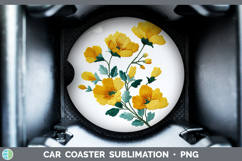 GorgeousFlowers 01 Embroidery Car Coaster design.