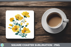 GorgeousFlowers 01 Embroidery Square Coaster design.