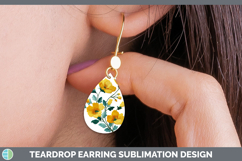 GorgeousFlowers 01 Embroidery Teardrop Earrings design.