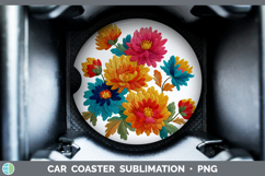 GorgeousFlowers 01 Embroidery Car Coaster design.