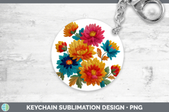 GorgeousFlowers 01 Embroidery Keychain design.