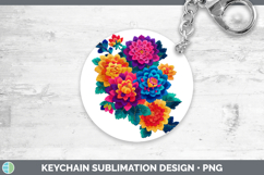 GorgeousFlowers 01 Embroidery Keychain design.
