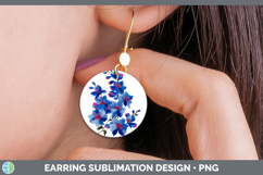 GorgeousFlowers 01 Embroidery Round Earrings design.