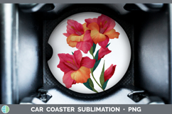 GorgeousFlowers 01 Embroidery Car Coaster design.