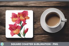 GorgeousFlowers 01 Embroidery Square Coaster design.