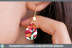 GorgeousFlowers 01 Embroidery Teardrop Earrings design.