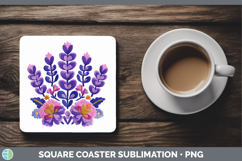 GorgeousFlowers 01 Embroidery Square Coaster design.