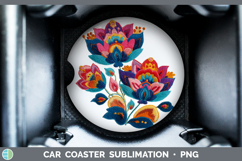 GorgeousFlowers 01 Embroidery Car Coaster design.
