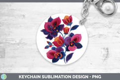 GorgeousFlowers 01 Embroidery Keychain design.