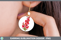 GorgeousFlowers 01 Embroidery Round Earrings design.