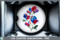 GorgeousFlowers 01 Embroidery Car Coaster design.