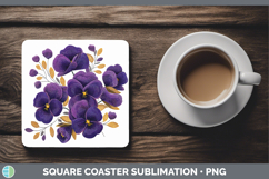 GorgeousFlowers 01 Embroidery Square Coaster design.