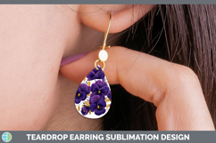 GorgeousFlowers 01 Embroidery Teardrop Earrings design.