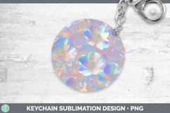 GorgeousFlowers 01 Holographic Keychain design.