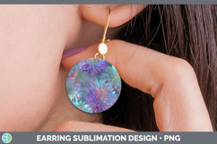 GorgeousFlowers 01 Holographic Round Earrings design.