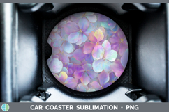 GorgeousFlowers 01 Holographic Car Coaster design.
